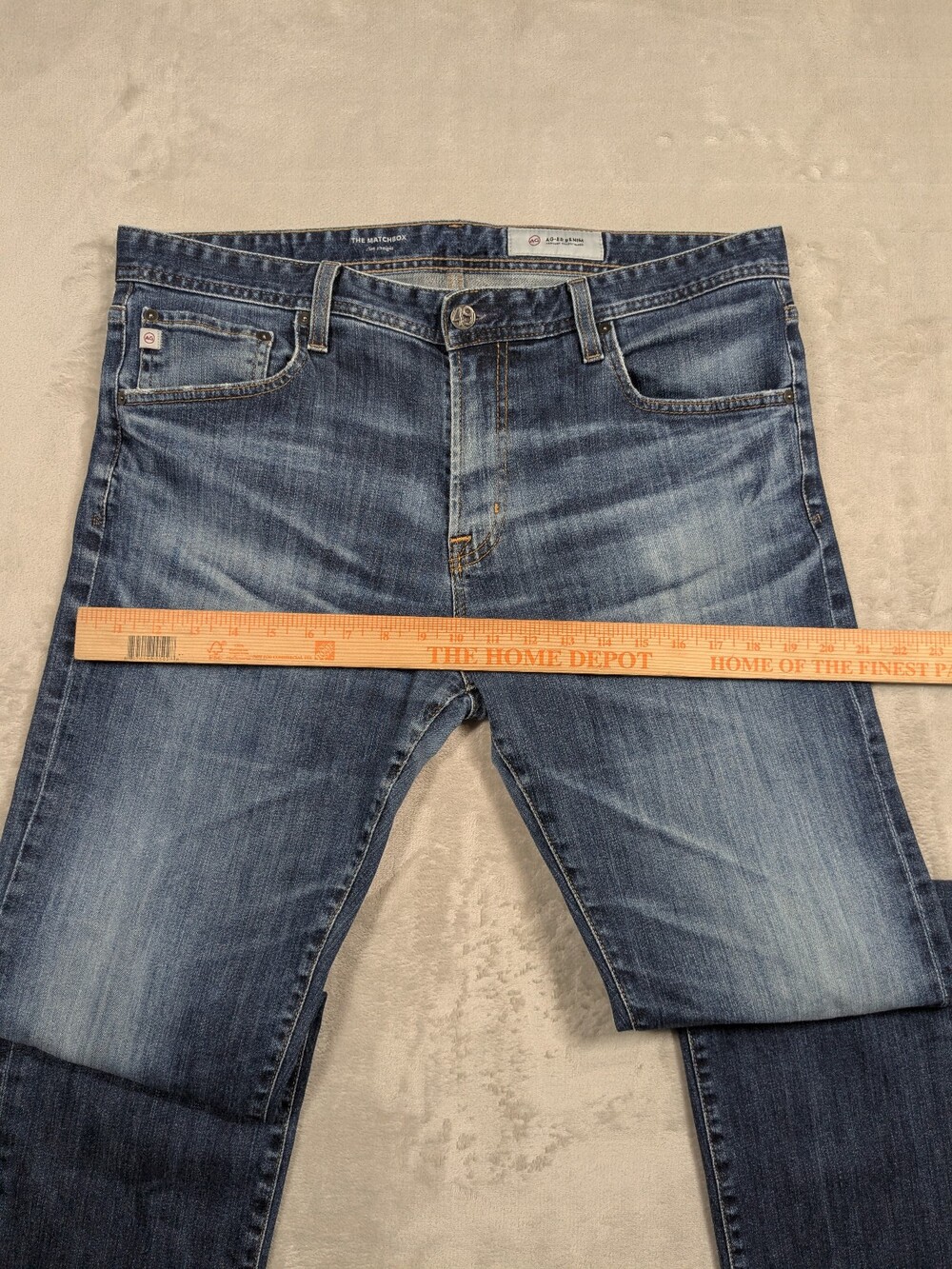 AG Adriano Goldschmied Mens 36 Matchbox Slim Straight Blue Stretch Jeans - Picture 9 of 16